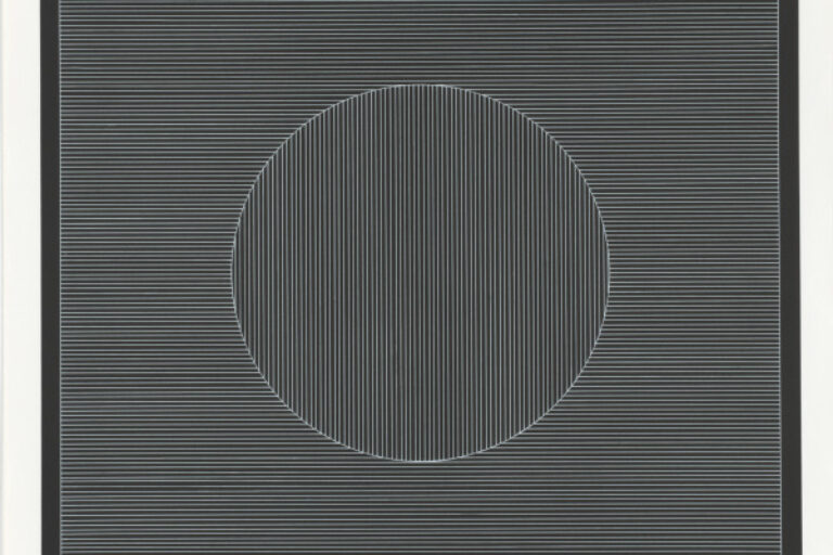 NINE GEOMETRIC FIGURES (WHITE LINES ON BLACK)