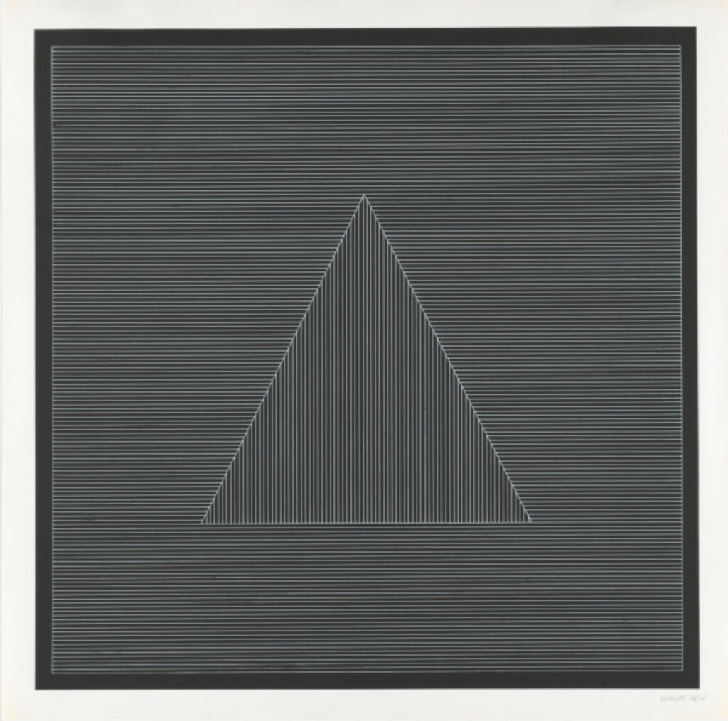 Nine Geometric Figures (White Lines on Black)