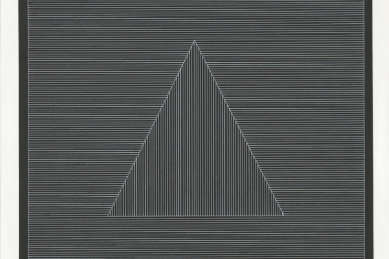 NINE GEOMETRIC FIGURES (WHITE LINES ON BLACK)