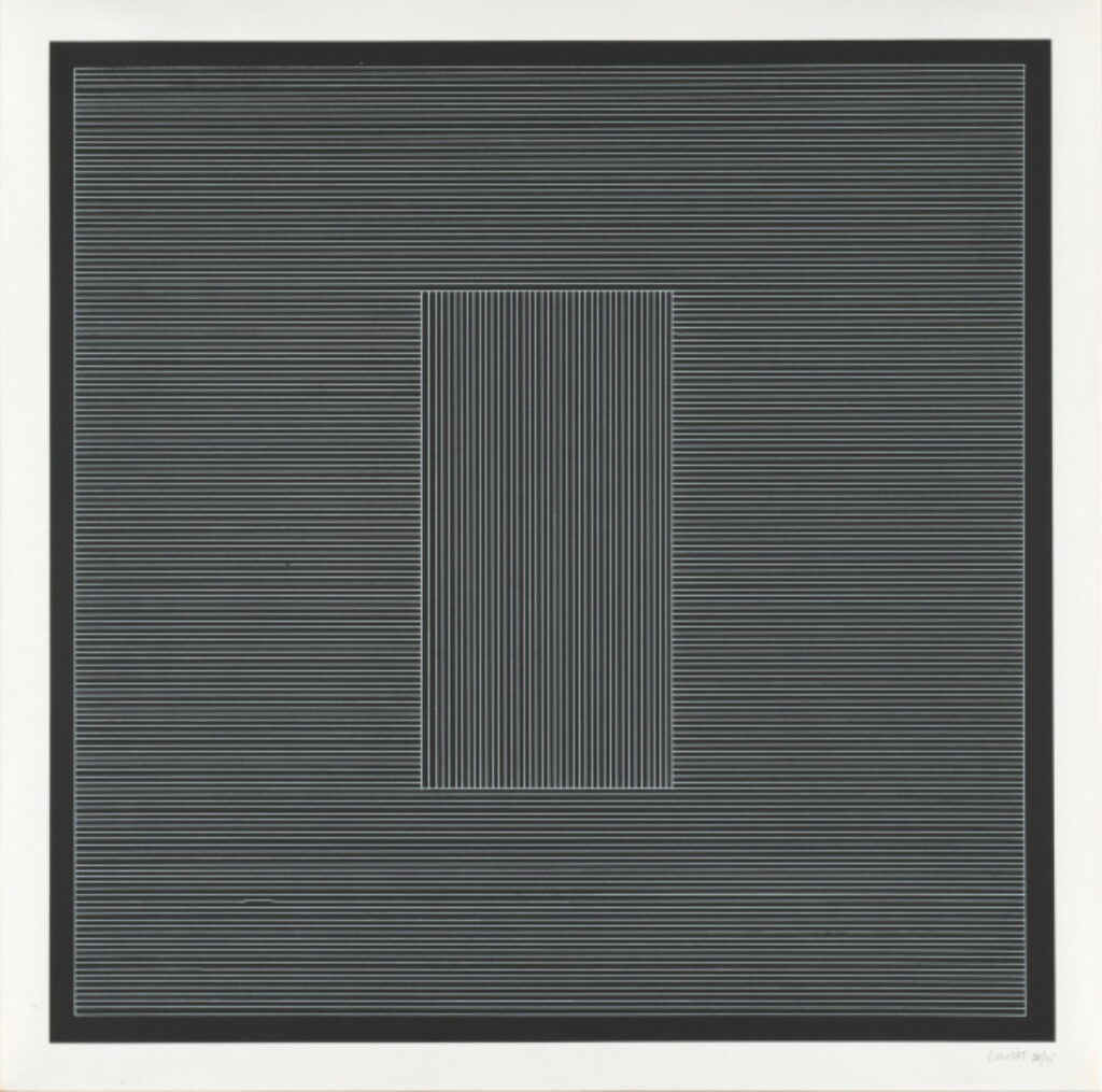 Nine Geometric Figures (White Lines on Black)