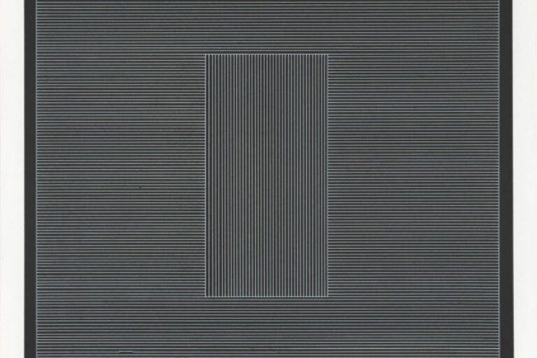 NINE GEOMETRIC FIGURES (WHITE LINES ON BLACK)