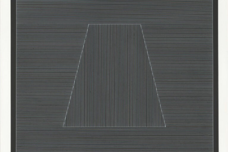NINE GEOMETRIC FIGURES (WHITE LINES ON BLACK)
