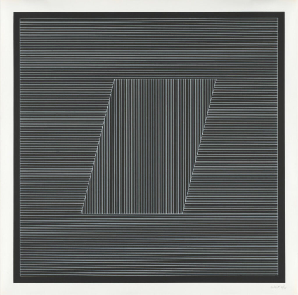 Nine Geometric Figures (White Lines on Black)