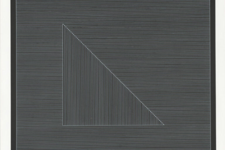 NINE GEOMETRIC FIGURES (WHITE LINES ON BLACK)