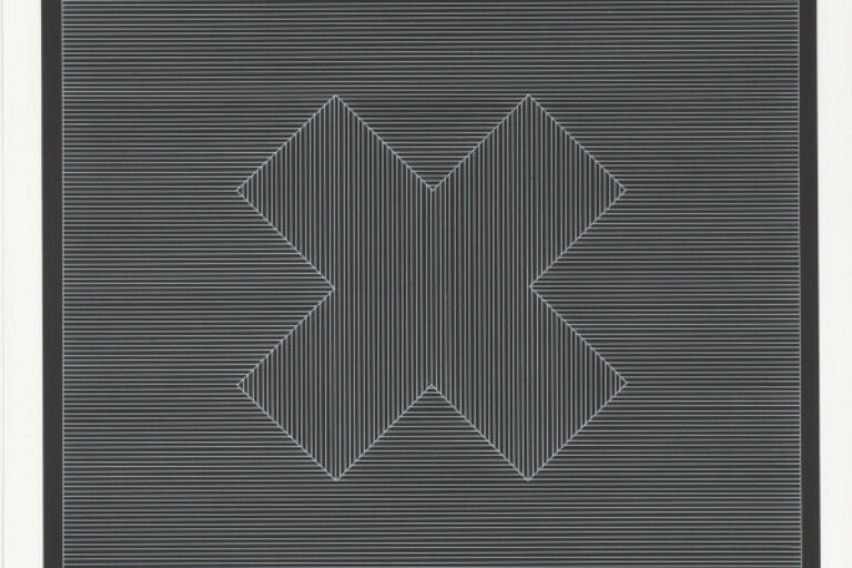 NINE GEOMETRIC FIGURES (WHITE LINES ON BLACK)