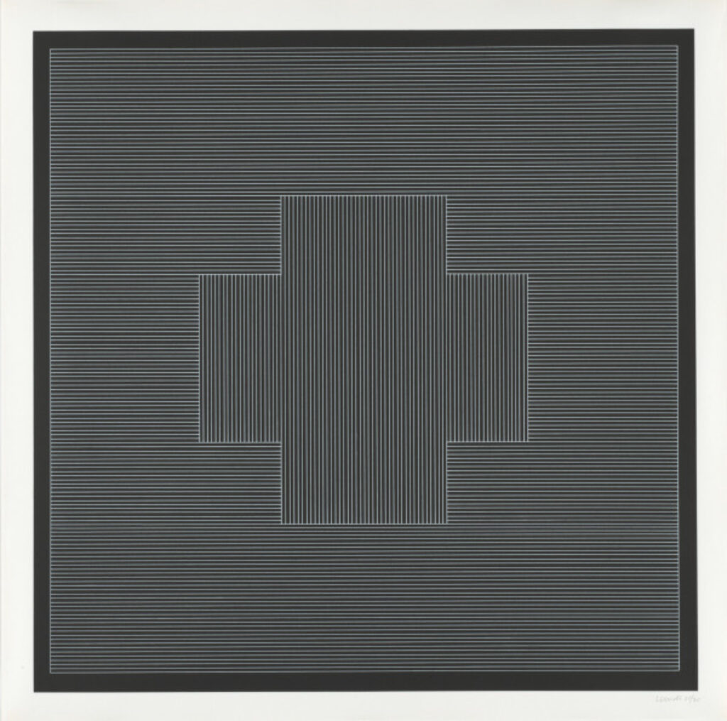 Nine Geometric Figures (White Lines on Black)