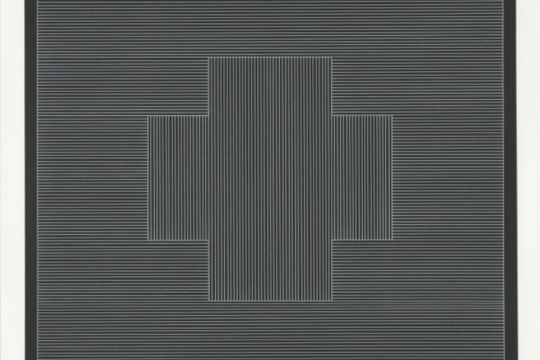 NINE GEOMETRIC FIGURES (WHITE LINES ON BLACK)