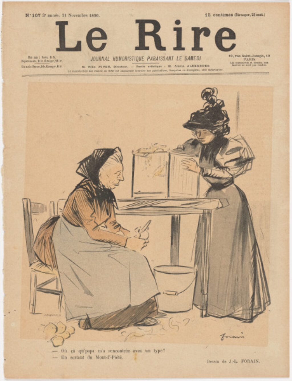 Ou sà qu’papa m’a rencontrée avec un type? En sortant du Mont-d’Piété.