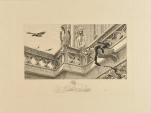 The Hunchback Climbing on the Gargoyle