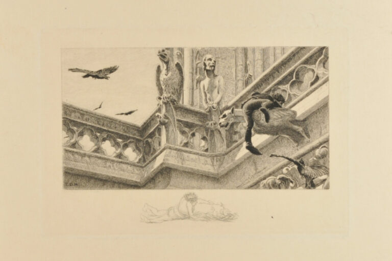 The Hunchback Climbing on the Gargoyle