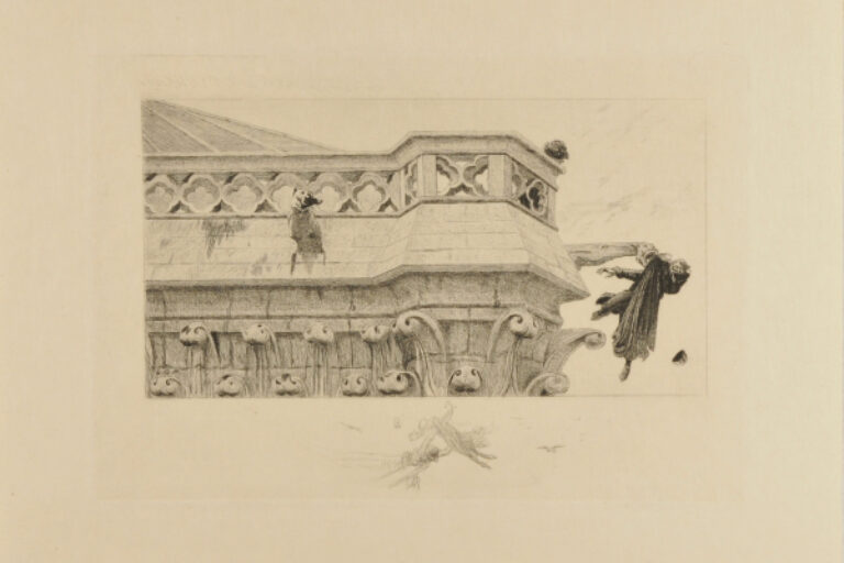 THE PRIEST HANGING FROM A GARGOYLE