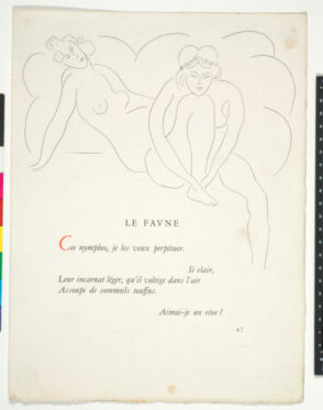 Nymphs (refused etching on page proof, recto); Nymph and Faun (published state, inside fold)